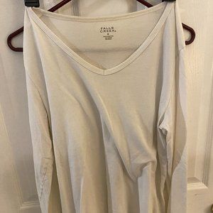 falls creek long sleeve deep t womens white